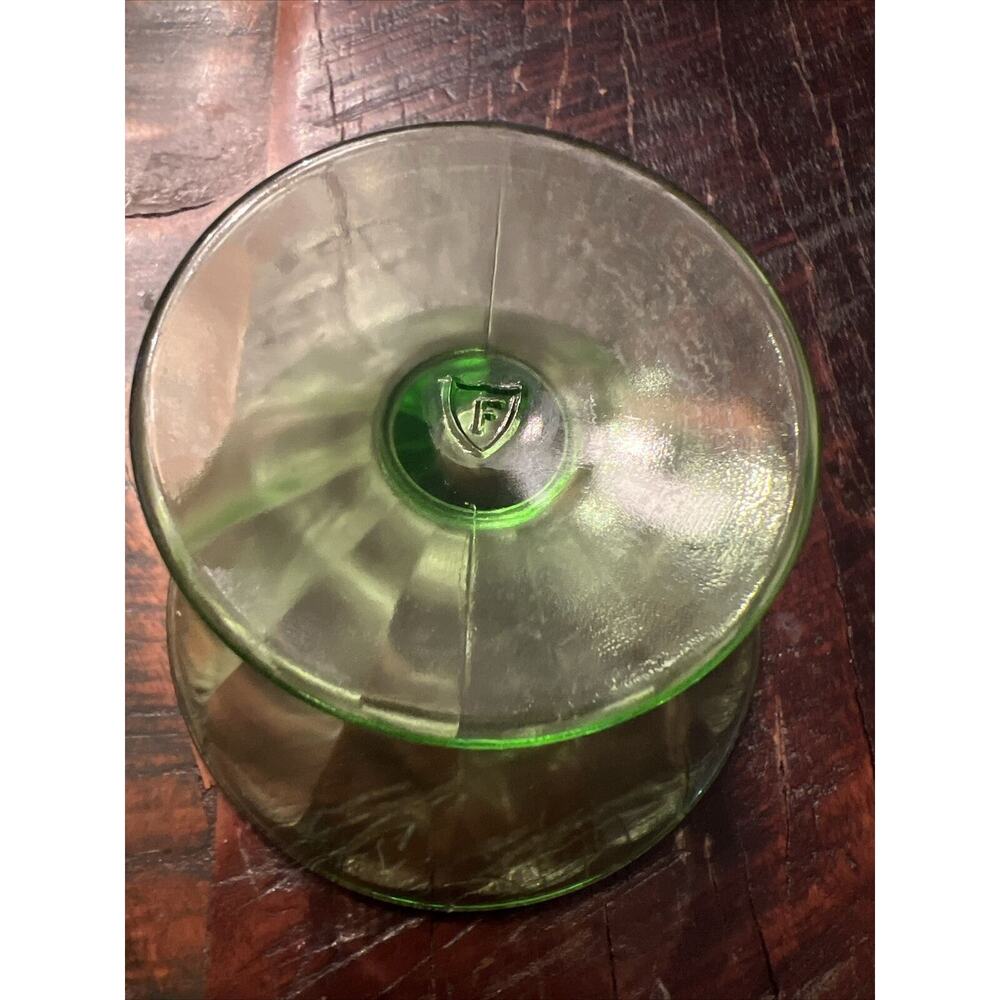 4 -1920 Federal Glass Dessert Sherbet Dish Bowl Depression Uranium Vaseline VTG - Picture 8 of 11